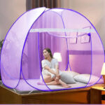 Aetrius Purple King Size Double Bed Foldable Tent Mosquito Net