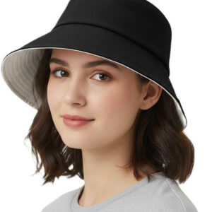 Alexvyan Women Black Solid Bucket Hat