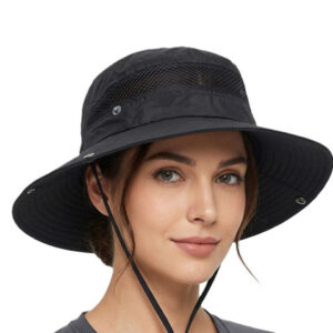 Alexvyan Women Black Solid Sun Hat