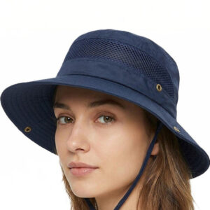 Alexvyan Women Blue Solid Bucket Hat