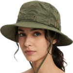 Alexvyan Women Green Solid Sun Hat