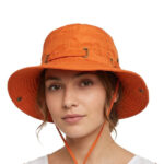 Alexvyan Women Orange Solid Bucket Hat
