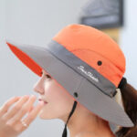 Alexvyan Women Orange Solid Sun Hat