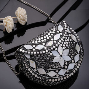 Anekaant Embellished Half Moon Clutch