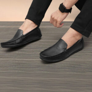 Anouk Men Leather Round Toe Slip-On Loafers Formal Shoes