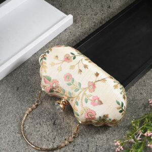 Anouk White Embellished Box Clutch