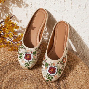 Anouk Women Embellished Party Mules with Embroidered Flats