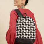 Anouk Women Geometric Self Design Backpack