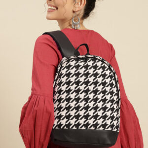 Anouk Women Geometric Self Design Backpack