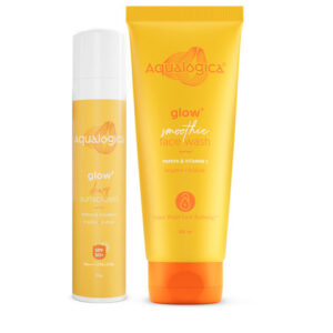 Aqualogica Everyday Glow+ Combo - Dewy Sunscreen 50g & Smoothie Face Wash 100ml