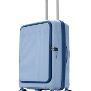 Aristocrat Unisex Solana Blue Medium Hard Luggage 65cm Check-in Trolley Bag with TSA Lock