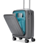 Aristocrat Unisex Solana Grey Small Hard Luggage 53cm Cabin Trolley Laptop Compatible