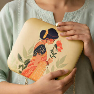 ARTKLIM Based Indian In Saree Printed Box Clutch