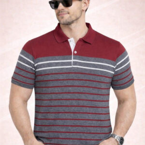 Austin wood Men Striped Polo Collar T-shirt