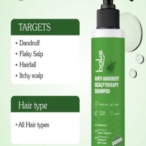 BAKE Anti-Dandruff Scalp Therapy Shampoo with Salicylic Acid & Biotin - 200ml