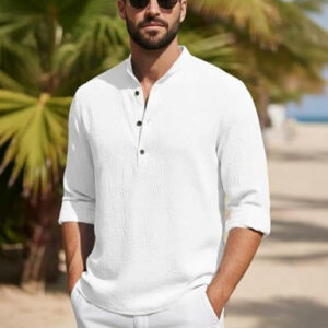 Bellstone Men Mandarin Collar Straight Short Kurta