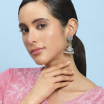 Biba Artificial Stones Studded And Beads Dome Shaped Jhumkas
