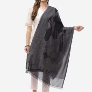 Biba Blue & Silver-Toned Dyed Dupatta