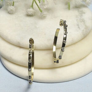 Biba Brass Gold Plated Half Hoop Earrings