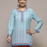 Biba Chevron Printed Straight Kurti