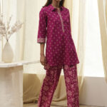Biba Floral Printed Pure Cotton Top With Palazzos