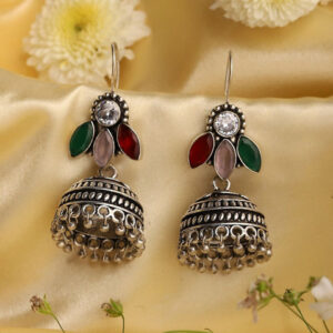 Biba Geometric Jhumkas Earrings