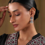 Biba Geometric Jhumkas Earrings