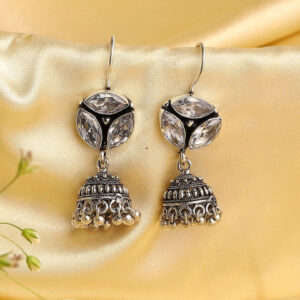 Biba Geometric Jhumkas Earrings