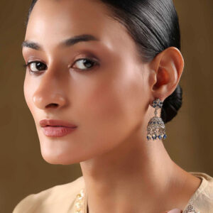 Biba Geometric Jhumkas Earrings