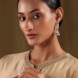 Biba Geometric Jhumkas Earrings