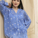 Biba Geometric Printed Mandarin Collar Standard Shirt
