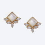Biba Gold Plated Contemporary Stone Studded Studs Earrings