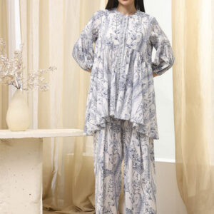 Biba Printed Round Neck Pure Cotton Top With Palazzos Co-Ords