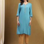 Biba V-Neck Straight Kurta