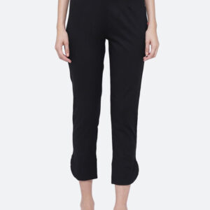 Biba Women Black Solid Slim Fit Trousers