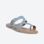 Biba Women Blue Colourblocked One Toe Flats with Buckles