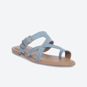 Biba Women Blue Colourblocked One Toe Flats with Buckles
