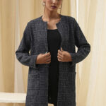 Biba Women Collarless Self Design Casual Tailored Jacket