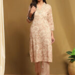 Biba Women Floral Printed Regular Kurta with Trousers
