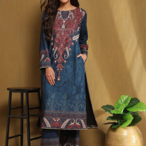 Biba Women Floral Printed Regular Thread Work Kurta with Trousers