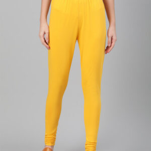 Biba Women Mustard Yellow Solid Churidar-Length Leggings