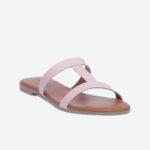 Biba Women Pink Colourblocked T-Strap Flats with Buckles