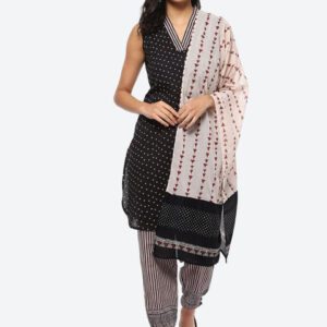 Biba Women Plus Size Ethnic Motifs Printed Kurta with Salwar & Dupatta