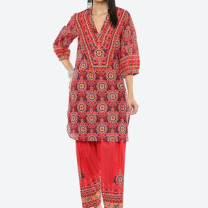 Biba Women Red Printed Kurta with Salwar