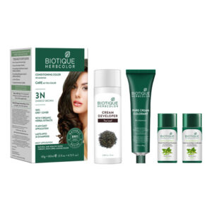 Biotique Herbcolor Hair Colour with Nourishing Conditioner & Shampoo- Dark Brown 3N