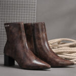 Buy El Paso Women Textured Block Heeded Chelsea Boots - - Footwear for Women