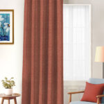 CASABLEU Rust Black Out Long Door Curtain