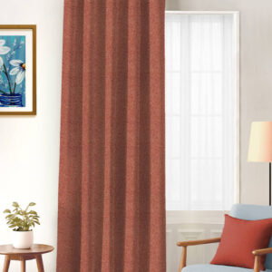 CASABLEU Rust Black Out Long Door Curtain