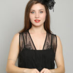 COLOR STYLE Flower Mesh Ribbons Feathers Fedoras Hat