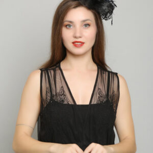 COLOR STYLE Flower Mesh Ribbons Feathers Fedoras Hat